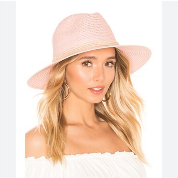 Revolve x Ale by Alessandra Mariella Blush Straw Fedora Rancher Hat - Picture 4 of 12